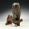 bronze owl sculpture by Colorado artist Alex Alvis